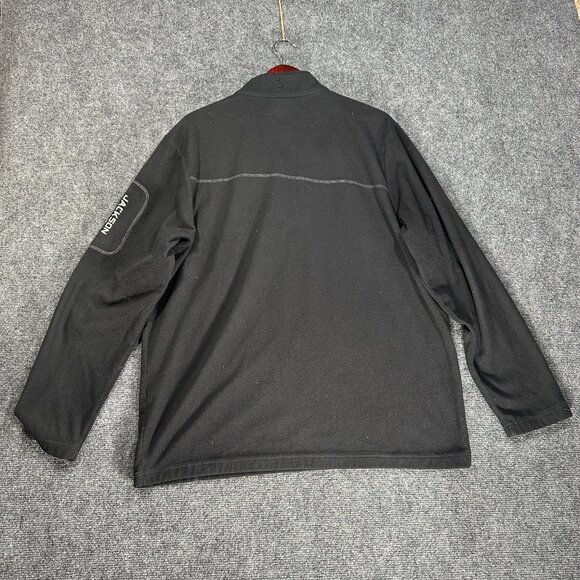 Ahead Sweater Mens XL Fleece 1/4 Zip Black Pullover Jackson Hole Logo Pocket - Picture 7 of 7